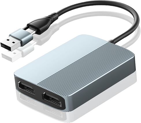 محول USB C/USB A 3.0 إلى HDMI مزدوج، مقسم USB إلى HDMI للشاشات المزدوجة، محول عرض ممتد لنظام التشغيل Windows Mac OS، محول رسومات فيديو عالمي 1080p@60 هرتز in Kuwait