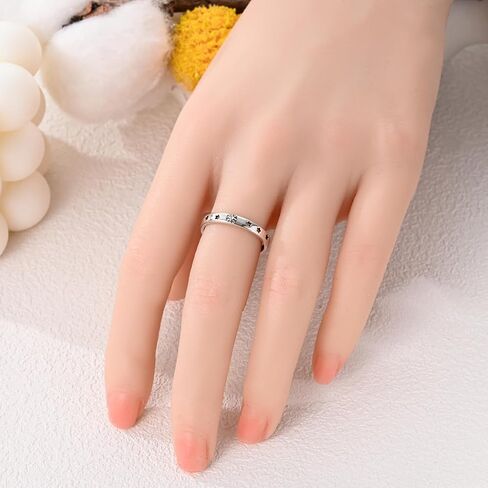 Parmuz 925 Sterling Silver Rings for Woman Dainty Stackable Ring CZ Star Moon Cross Eternity Engagement Bands Ring Gift for Her in Saudi Arabia