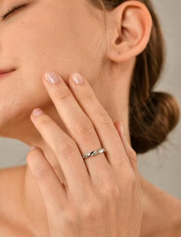 YL حلقات حبل ملتوية 925 فضة تكويم حلقة 1.25 مللي متر جوهرة الخلود الفرقة للنساء in Kuwait