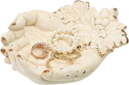 NIKKY HOME Vintage Hands Bowl Key Storage Jewelry Ring Tray Trinket Dish Decorative Organizer Holder for Healing Stones Rock Crystal Bracelet Earring Necklace Handmade Gift for Women Girl in Saudi Arabia