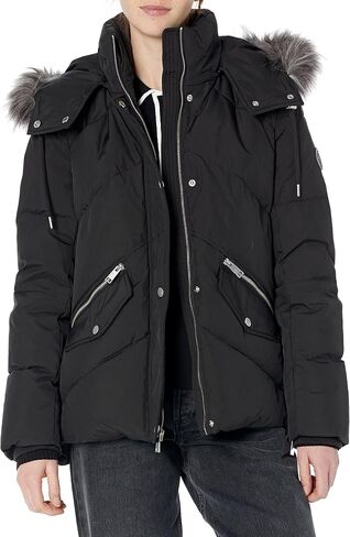 Andrew Marc Women's Luxurious DTM Faux Fur Trimmed Hood Puffer Coat in Saudi Arabia
