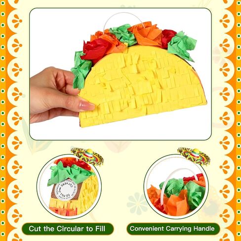 Junkin 6 Pcs Mini Mexico Taco Pinatas for Cinco de Mayo Party, Little Fiestas Pinata for Mexican Decorations Pinatas Celebrate Birthday Party Mexican Carnivals Taco Tuesday Event in Saudi Arabia