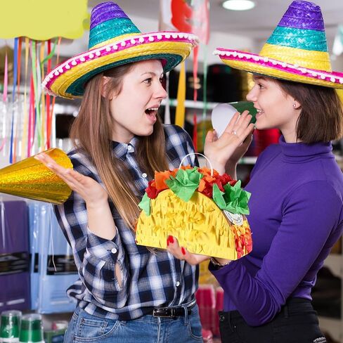 Junkin 6 Pcs Mini Mexico Taco Pinatas for Cinco de Mayo Party, Little Fiestas Pinata for Mexican Decorations Pinatas Celebrate Birthday Party Mexican Carnivals Taco Tuesday Event in Saudi Arabia