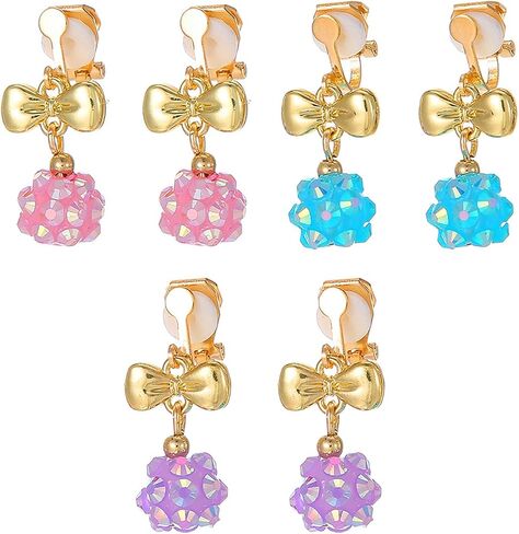 3/6 Pairs Funny Cute Cartoon Dinosaur Cat Clip on Earrings Kawaii Enamel Butterfly Animals Pets Harajuku Non Piercing Stud Earrings for Women Girls Jewelry Gifts in Saudi Arabia