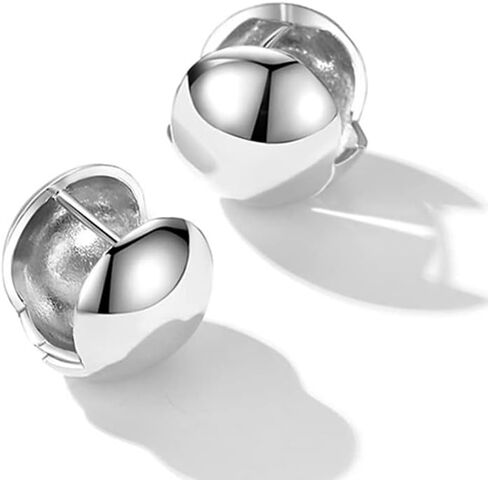 أقراط مشبكية على شكل صدفة كروية من الفضة الإسترليني عيار 925 مطلية بالذهب أقراط مشبكية هدية مجوهرات للنساء والفتيات المراهقات in Kuwait