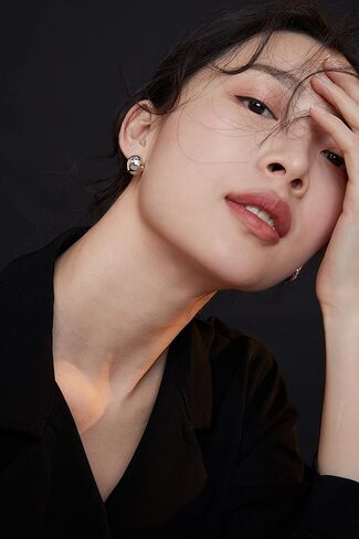 أقراط مشبكية على شكل صدفة كروية من الفضة الإسترليني عيار 925 مطلية بالذهب أقراط مشبكية هدية مجوهرات للنساء والفتيات المراهقات in Kuwait