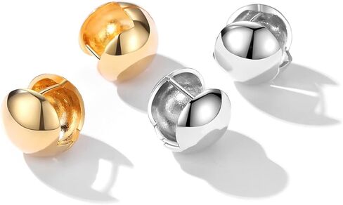 أقراط مشبكية على شكل صدفة كروية من الفضة الإسترليني عيار 925 مطلية بالذهب أقراط مشبكية هدية مجوهرات للنساء والفتيات المراهقات in Kuwait