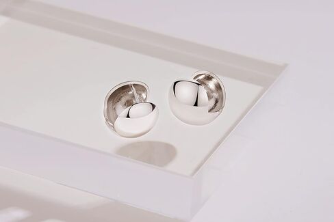 أقراط مشبكية على شكل صدفة كروية من الفضة الإسترليني عيار 925 مطلية بالذهب أقراط مشبكية هدية مجوهرات للنساء والفتيات المراهقات in Kuwait