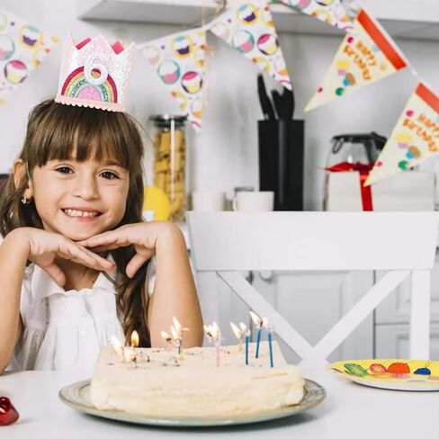 قبعة قوس قزح لعيد الميلاد لحفلات أعياد الميلاد، قبعة دعائم صور عيد ميلاد لامعة للأولاد والبنات، قبعة قوس قزح باستيل in Kuwait