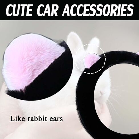 9 Pack Cute Bear Fluffy Steering Wheel Cover for Women,LXPKKIG Cute Fuzzy Steering Wheel Cover for Women Girls,Fluffy Car Accessories Set for Women Universal 15 Inch (Black) in Saudi Arabia