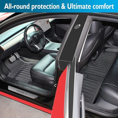 Floor Mats for Tesla Model 3 2021 2022 2023 All-Weather Custom Fit Interior Liners Waterproof Heavy Duty Floor Liners Front Real Seat Car Floor Mats Frunk Trunk Mats 6Pcs Full Set in Saudi Arabia