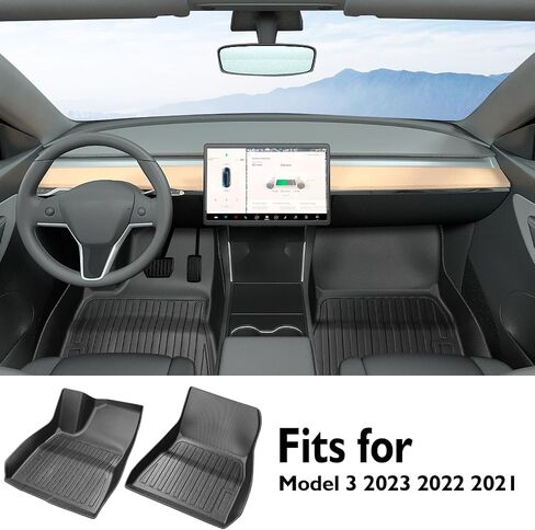 Floor Mats for Tesla Model 3 2021 2022 2023 All-Weather Custom Fit Interior Liners Waterproof Heavy Duty Floor Liners Front Real Seat Car Floor Mats Frunk Trunk Mats 6Pcs Full Set in Saudi Arabia