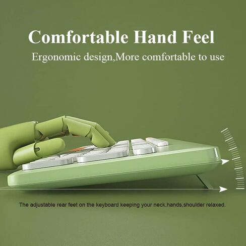 Wireless Keyboard and Mouse Combo,JieruiDeng 2.4Ghz USB Cordless Full-Sized Colorful Keyboard with Numeric Keypad and Noisless Mice Set for Computer Laptop PC Gamer (Lemon-Yellow) in Kuwait