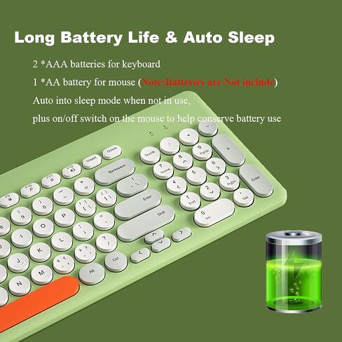 Wireless Keyboard and Mouse Combo,JieruiDeng 2.4Ghz USB Cordless Full-Sized Colorful Keyboard with Numeric Keypad and Noisless Mice Set for Computer Laptop PC Gamer (Lemon-Yellow) in Kuwait