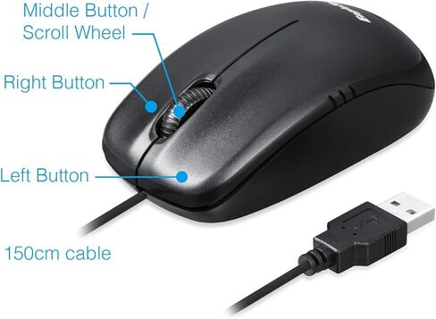 مجموعة لوحة المفاتيح والماوس السلكية Eagletec KM120 رفيعة ومسطحة وهادئة، لوحة مفاتيح مريحة كاملة الحجم مكونة من 104 مفاتيح وماوس صغير محمول لأجهزة الكمبيوتر التي تعمل بنظام Windows (مجموعة لوحة مفاتيح وماوس سلكية سوداء) in Kuwait