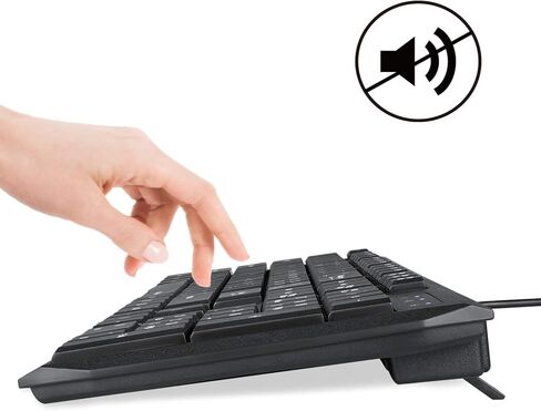 مجموعة لوحة المفاتيح والماوس السلكية Eagletec KM120 رفيعة ومسطحة وهادئة، لوحة مفاتيح مريحة كاملة الحجم مكونة من 104 مفاتيح وماوس صغير محمول لأجهزة الكمبيوتر التي تعمل بنظام Windows (مجموعة لوحة مفاتيح وماوس سلكية سوداء) in Kuwait