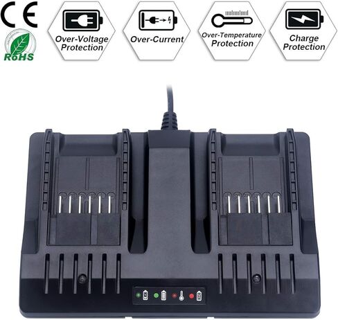 Dual Port WA3875 Charger for Worx 18V 20 Volt Lithium Battery, Compatible with WA3732, WA3742, WA3881, WA3847, WA3835, WA3764,WA3868 in Kuwait
