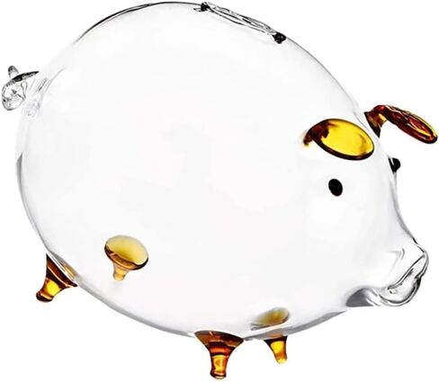 STOBOK Glass Pig Coin Banks Money Banks Cute Piggy Banks Clear Glass Coin Bank Child Saving Coin Money Box Toy 18x12cm in Saudi Arabia