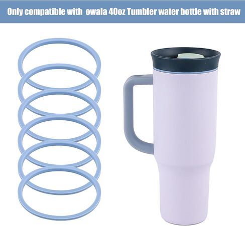 6 قطع بديلة من الحشية لكوب Owala 40oz، غطاء مطاطي على شكل حرف O حلقة إغلاق ملحقات زجاجة المياه جزء بديل متوافق مع كوب Owala 40oz من الفولاذ المقاوم للصدأ in Saudi Arabia