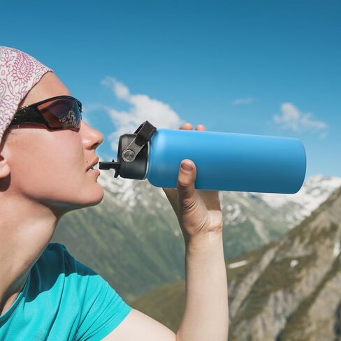 Straw Lid for Hydro Flask 12/16/18/20/32/40/64 Oz and Trail Series 24, 32, 40 Oz, Fits Simple Modern, Takeya, Iron Flask and Most Wide Mouth Water Bottles [1 Lid+2 Straws+1 Cleaning Brush] in Kuwait