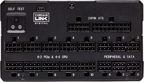 سلسلة كورسير AXi، AX1600i، 1600 واط، 80+ تيتانيوم معتمد، وحدات كاملة - مصدر طاقة رقمي (CP-9020087-NA) in Saudi Arabia