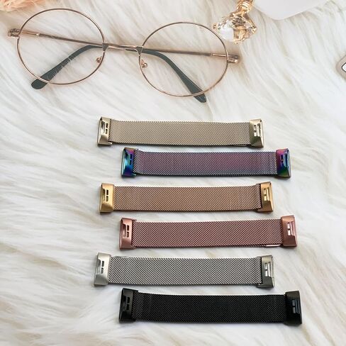 عبوتان من الأربطة المعدنية المتوافقة مع Fit bit Charge 4 / Charge 3 Bands للنساء والرجال، سوار معصم شبكي مسامي مع مشبك مغناطيسي قابل للتعديل من أجل Fit bit Charge 4 / Charge 3 / Charge 3 SE in Kuwait