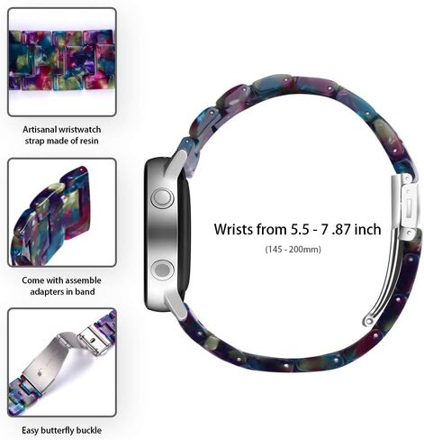 FitTurn 22mm Resin Wrist Straps Compatible for AGPTEK LW11 Watch Bands, Quick Release Adjustable Replacement Strap Wristband for AGPTEK Smartwatch for Men Women in Saudi Arabia