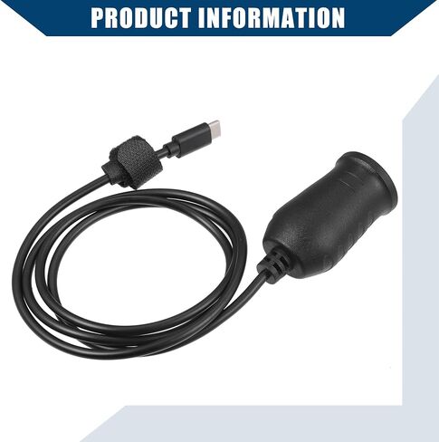 9V Cigarette Lighter Adapter/Interior USB Type C Male Cigarette Lighter Converter Cable for Car RV/Durable ABS Plastic 1.04m / 1 Pcs Black in Saudi Arabia