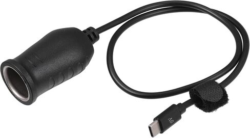 9V Cigarette Lighter Adapter/Interior USB Type C Male Cigarette Lighter Converter Cable for Car RV/Durable ABS Plastic 1.04m / 1 Pcs Black in Saudi Arabia