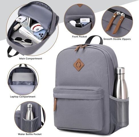 Backpack for Women Men,Lightweight Durable Water-Resistant Pack 15.6 Inch Laptop Sleeve,Work Travel,College Bookbag Casual Rucksack Daypack Outdoor,Gift Choice,Black in Saudi Arabia
