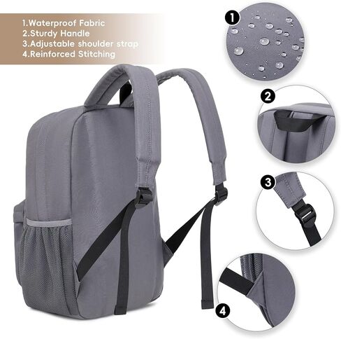 Backpack for Women Men,Lightweight Durable Water-Resistant Pack 15.6 Inch Laptop Sleeve,Work Travel,College Bookbag Casual Rucksack Daypack Outdoor,Gift Choice,Black in Saudi Arabia