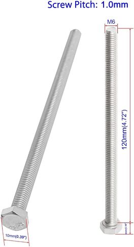 6 قطع، براغي سداسية الرأس SUS304 M8 × 120 مم، درجة القوة A2-70 (درجة 5.8)، لمسة نهائية سادة ملولبة بالكامل in Saudi Arabia