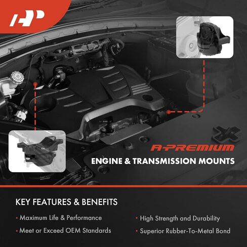 A-Premium 5PCS Engine Motor Mount and Transmission Mount Set Compatible with Honda Accord 2008-2012, Crosstour 2012-2015 & Acura TSX 2009-2014, L4 2.4L Only, Replace# 50870-TA0-A01 50870TA0A01 in Saudi Arabia