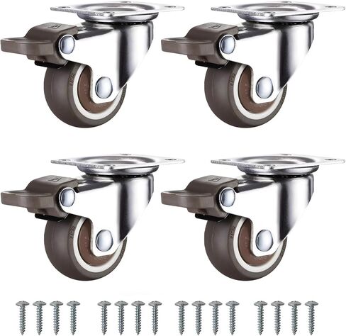 2-inch Caster Kit for Furniture - Heavy-Duty Lockable Rubber Wheels for cabinets, carts and More!casters Set of 4 in Saudi Arabia