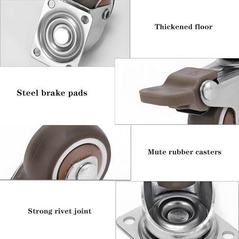 2-inch Caster Kit for Furniture - Heavy-Duty Lockable Rubber Wheels for cabinets, carts and More!casters Set of 4 in Saudi Arabia