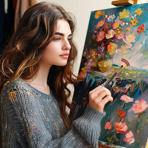 مجموعة فرشاة الطلاء فرشاة مروحة الفنان الخشب الأيدي الطويلة مجموعة فرشاة الرسم للطلاء الزيتي طلاء الأكريليك (3 قطع) in Saudi Arabia