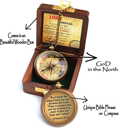 For I Know The Plans I Have For You, Jeremiah 29:11, Solid Brass Directional Engraved Compass, Baptism Gifts for Boys Girls, First Communion, Christian Gifts for Men, First Confirmation Gifts for Boys in Saudi Arabia
