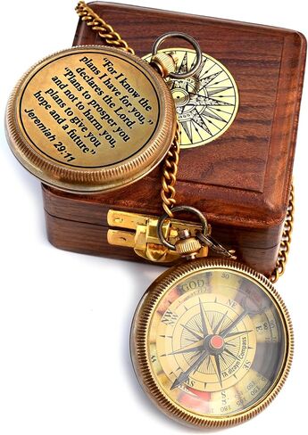 For I Know The Plans I Have For You, Jeremiah 29:11, Solid Brass Directional Engraved Compass, Baptism Gifts for Boys Girls, First Communion, Christian Gifts for Men, First Confirmation Gifts for Boys in Saudi Arabia