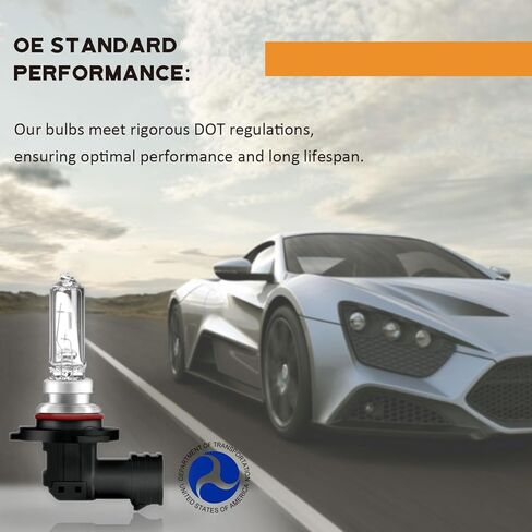 لمبة هالوجين شعاع السيارات 9005 HB3 12V 60W (زوج)، مصابيح الهالوجين الأمامية 9005 HB3، لمبة بديلة منخفضة الشعاع والضباب، مصابيح عالية الأداء مع ضوء أكثر إشراقًا (عبوتان) in Kuwait