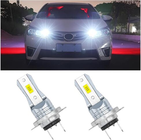Car H7 LED Fog Light, 2 PCS Auto Bright LED Fog Headlight Bulbs, 80W 6000K Plug and Play Daytime Running Lights, Automotive Replacement Headlamp Driving Bulb for Various Vehicle (White) in Saudi Arabia