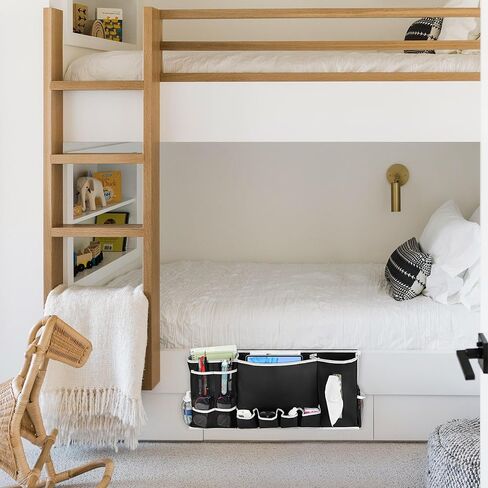 Bedside Storage Organizer,14 Pockets Plus Size Bed Pocket Organizer Caddy, Bed Remote Control Holder（Black） in Saudi Arabia