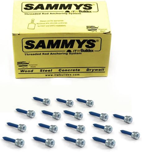 Everflow Sammys 8306957-25 CCST 516 3/8 بوصة قضيب لولبي دوار مصمم لفتحة الحفر، فتحة طيار مثقوبة مسبقًا 1/4 بوصة، برغي ذاتي التنصت، طول المسمار 2-1/2 بوصة (عبوة من 25) in Kuwait