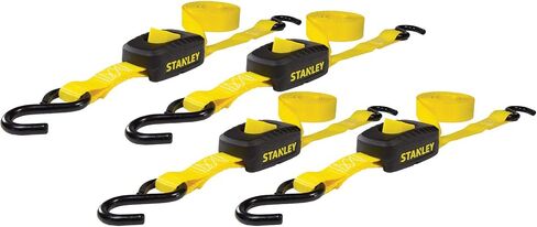 STANLEY S2001 Black/Yellow 1" x 10' Enclosed Cam-Buckle Tie Down Straps - 400 lb Safe Working Load / 1,200 lb Break Strength, 2 Pack in Saudi Arabia
