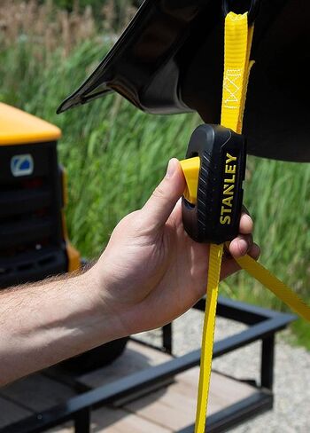 STANLEY S2001 Black/Yellow 1" x 10' Enclosed Cam-Buckle Tie Down Straps - 400 lb Safe Working Load / 1,200 lb Break Strength, 2 Pack in Saudi Arabia