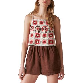 Lucky Brand Womens Women's Crochet Romper