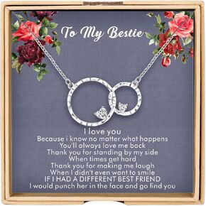 BalaBelle Friendship Necklace To My Bestie, Best Friend Necklaces for Women Friendship Gifts for Women Friend for Christmas Birthday