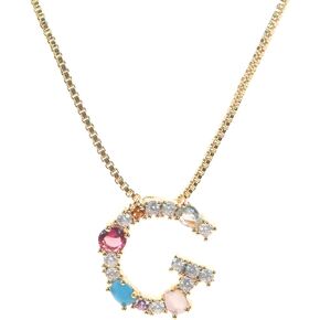 beya LUX Necklace with Initials – 18K Gold Plated Gold Monogram Necklace – Gold Big Letter Necklace with Cubic Zirconia Stones – Chic Necklaces for Women with Letter in Kuwait