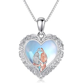Sister Gifts from Sister Necklace Sterling Silver Moonstone Nordic Filigree Necklace Friendship Love Heart Pendant Necklace Jewelry Gifts for Sister Friends