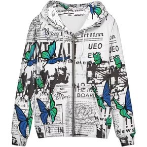 Zip Up Hoodie Women Cute Graphic Print Pockets Hooded Sweater Long Sleeve Athletic Hoodies Coats