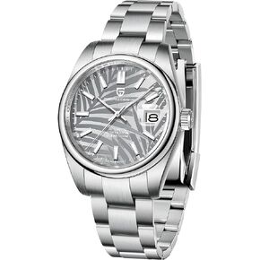 HaiQin Pagani Design Men's Automatic Mechanical Watches Synthetic Sapphire Crystal Stainless Steel Strap Japanese Imported Movement Green Olive Palm Dial Casual Fashion Watch